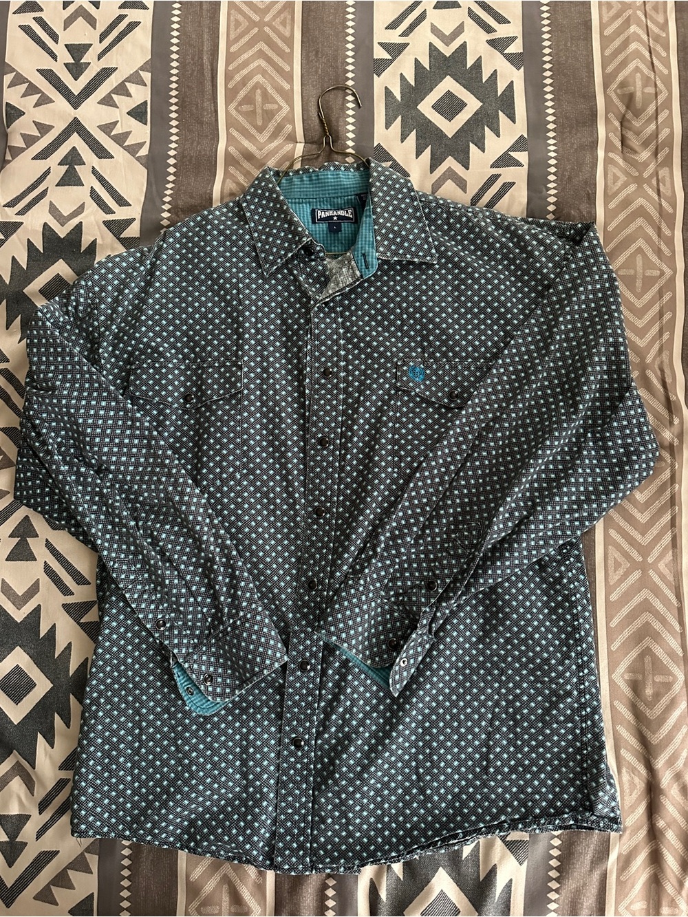 Panhandle Teal & Black Western Shirt